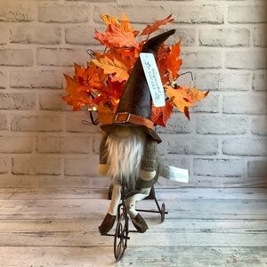 Haymarket Square Gnome On Bike Fall Decor